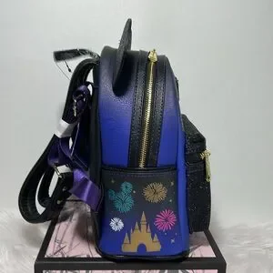 Loungefly Rare Disney Parks 50th Fireworks Backpack - Purple and Black Loungefly Walt Disney- Rare 50th Anniversary -backpack  main image 3